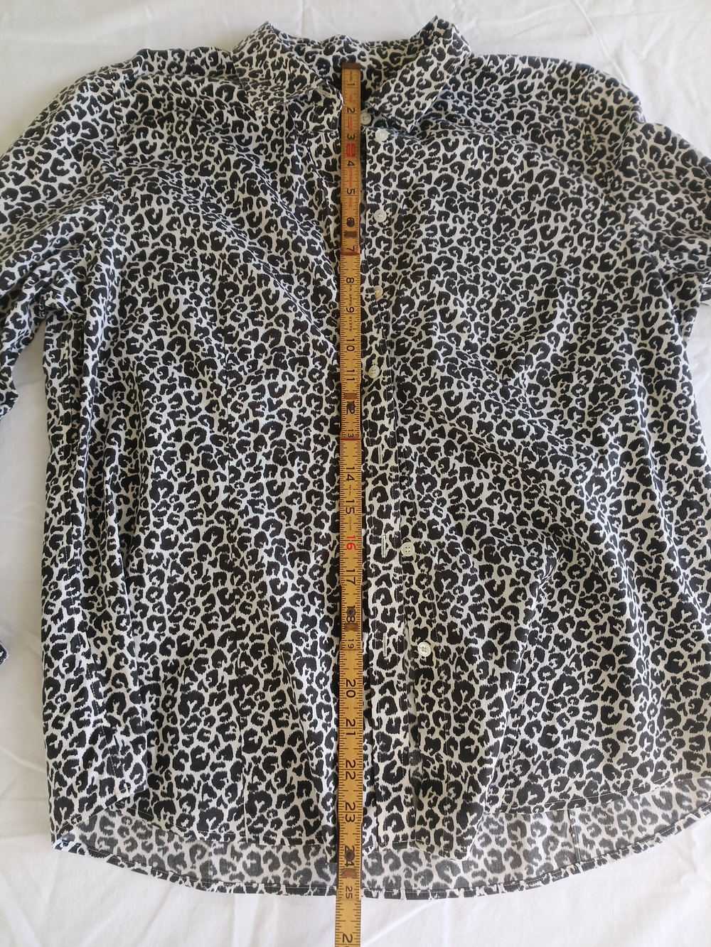 Talbots Black and White Leopard Print Top
